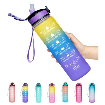 32oz Tritan Sports Water Bottle with Time Mark