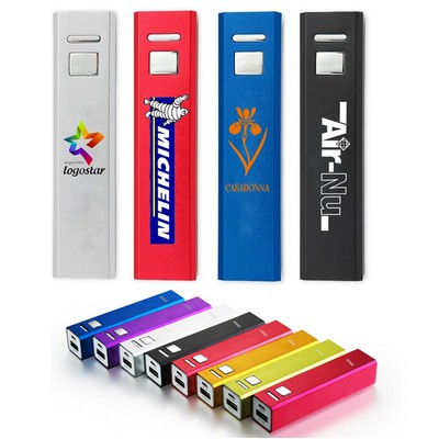 Quick Ship Portable Rectangle Metal Power Bank 2200mAh