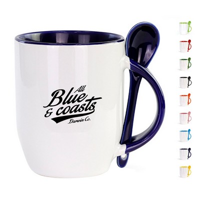 12oz Ceramic Mug with Spoon and Matching Handle