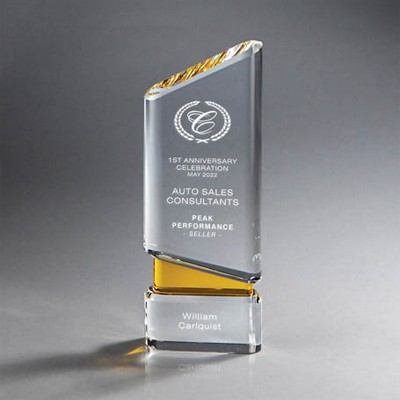 Clear Crystal Angular with Amber Center (Medium)