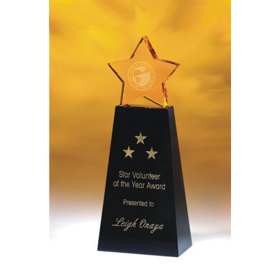 6" Crystal Golden Star Award