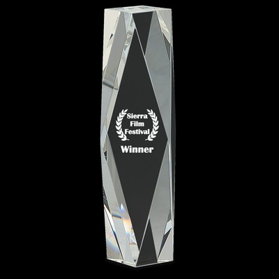Clear Crystal Facet Tower Award (10")