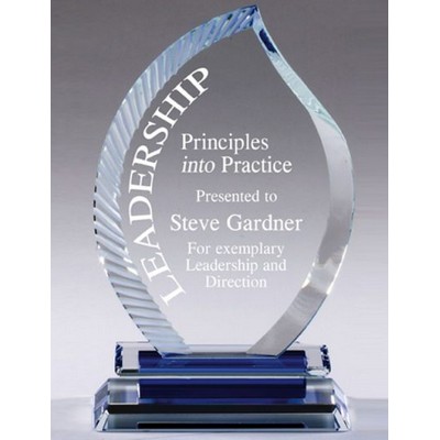 Jagged Leaf Optic Crystal Award (5"x 8")