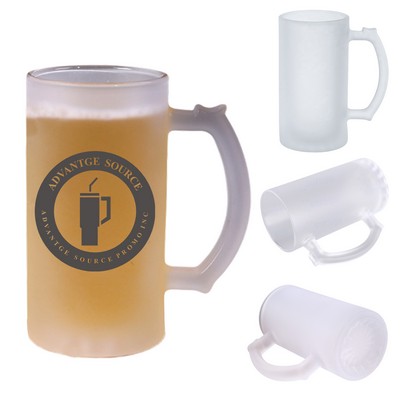 16 Oz. Frosted Glass Beer Mug with Handle