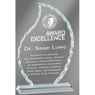 Medium Pearl Edged Glass Flame Award