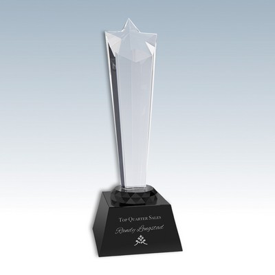 Crystal Shooting Star Award w/Black Base