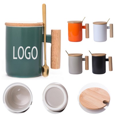 Creative Wooden - Handle Ceramic Mug