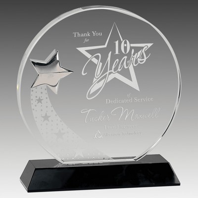 Crystal with Star on Pedestal Base