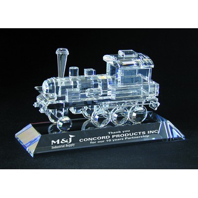 Train Engine Optical Crystal Award/Trophy.