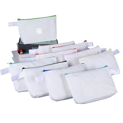 Cotton Canvas Zipper Makeup Bag
