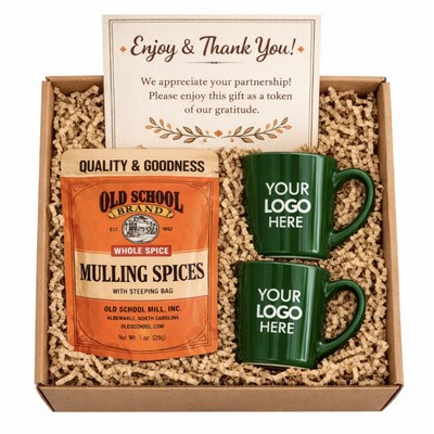 Mulling Spice Gift Set with Two Custom Logo Mugs