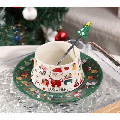 Cross Border Christmas Ceramic Mug Set 350ml