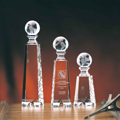 9" On Gate Tower Crystal Globe Award