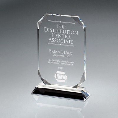 Clipped Corner Optic Crystal on Base (Small)