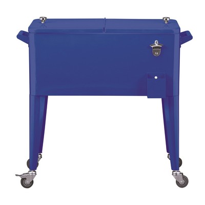 Retro Cooler Rolling 73L Rolling Vintage Cooler - Blue