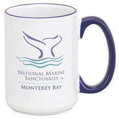 15 Oz. El Grande Halo Mug - White w/ Colored cobalt Handle