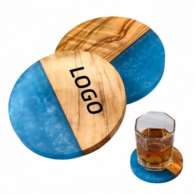 Round Resin Wood Coasters