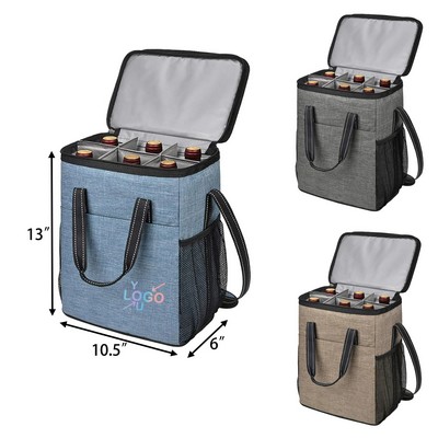 Oxford Wine Tote with Six Compartments