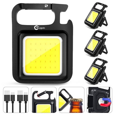 Cob Keychain Work Light Keychain Flashlight 4 Light Modes