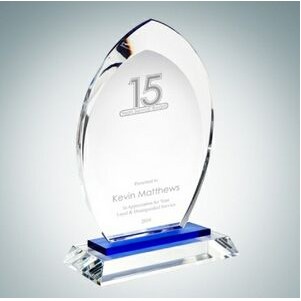 Blue Flare Optical Crystal Award Plaque