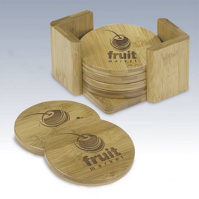 Bamboo 6 Round Coaster Set