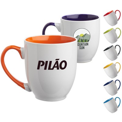 16 oz. Miami Two-Tone Bistro Custom Ceramic Mugs