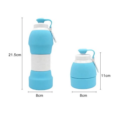 Collapsible 20 OZ Silicone Water Bottle
