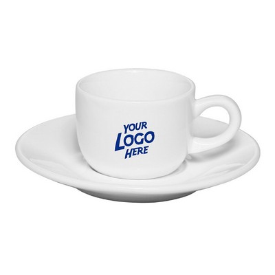 Porcelain Espresso Cups with Saucer - 2.5 oz