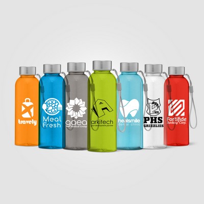 Skye - 17 oz. RPET Water Bottle with Wrist Strap - Silkscreen
