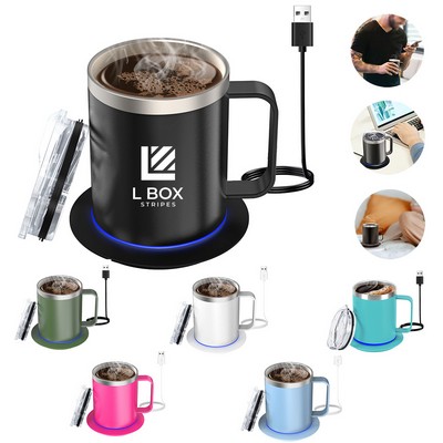 Stainless Steel Smart Heated Coffee Mug Warmer Set