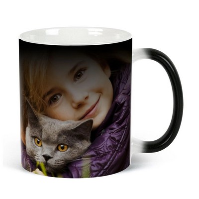 11oz. Color Changing Mug - Black - High Light (Brighten)