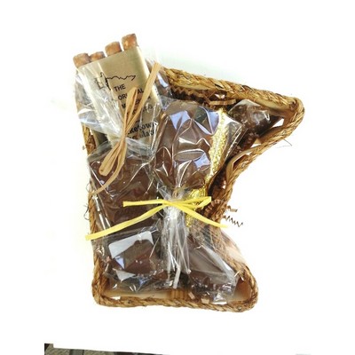 Small Minnesota State Shaped Wooden Gift Basket