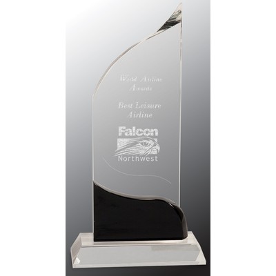 10" Clear Crystal Wave with Black Accent