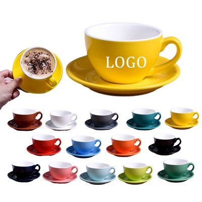 6 Oz. Ceramic Coffee Cup And Saucer Set