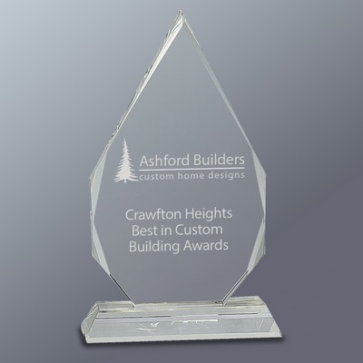 Crystal Diamond on Clear Pedestal Base, Medium (9"H)