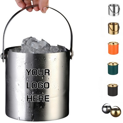 3L Double-Wall Insulated Stainless Steel Ice Bucket