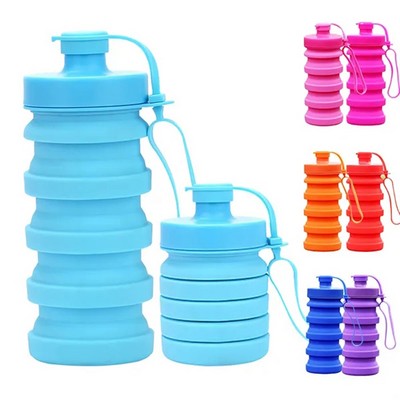 13 oz Collapsible Carabineer Silicone Water Bottle