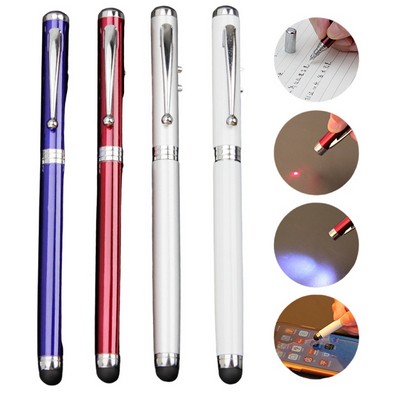 4" 1 Ballpoint Pen / Stylus / LED / Red Laser Light