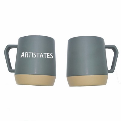 Elegant Matte Grey Glazed Ceramic Mugs