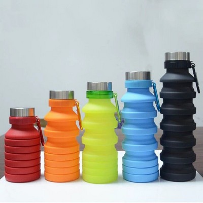 18 Oz. Collapsible Silicone Water Bottle