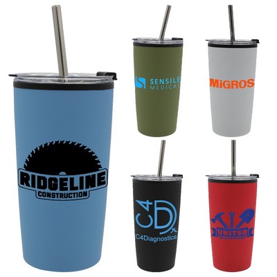 Halcyon 20 oz. Niagara Tumbler with Stainless Straw/Flip Top Lid