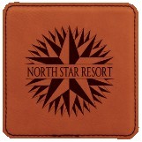 Square Rawhide Leatherette Coaster