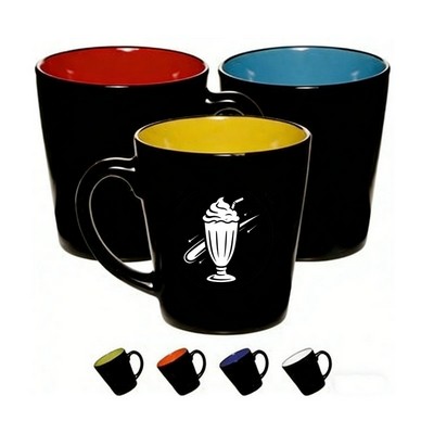 Two-Tone Ceramic Coffee Mugs 12 oz. Classic Latte Mug