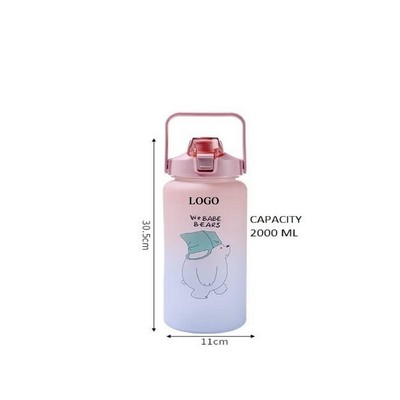 67oz Cartoon Water Bottle in Gradient Matte