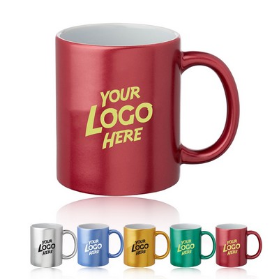 Metallic Ceramic Custom Mugs - 11 oz