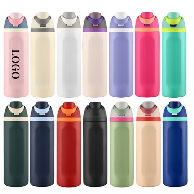 Full Color Insulated 24oz Stainless Steel Water Bottle with Straw