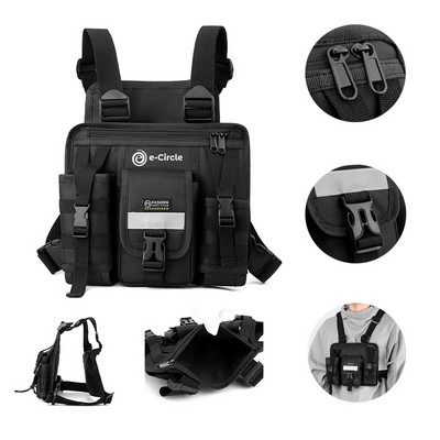 Multifunctional Nylon Chest Rig Bag With Reflective Stripe