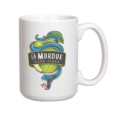 White Ceramic Mug, 15 Oz.