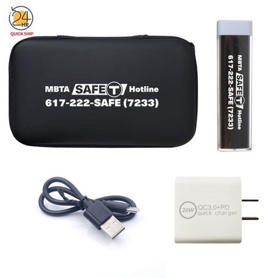 20w Wall Charger + Translucent Power Bank - 2200 mAh - Set