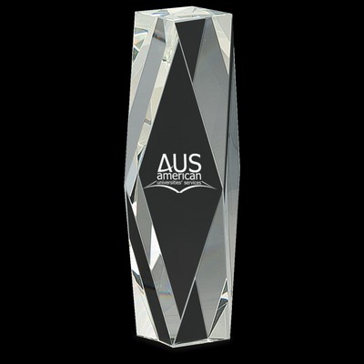Clear Crystal Facet Tower Award (8")